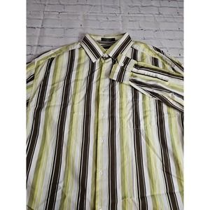 Geoffrey Beene Mens Size XL Striped‎ Long Sleeve Button Up Shirt